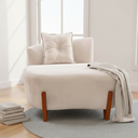 Ver imagem 2 de Namoradeira Sofá Feijão Luna 100cm Orgânica Suede Marfim