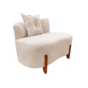 Ver imagem 4 de Namoradeira Sofá Feijão Luna 100cm Orgânica Suede Marfim