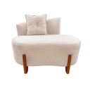 Ver imagem 3 de Namoradeira Sofá Feijão Luna 100cm Orgânica Suede Marfim