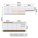 Ver imagem 4 de Armário de Cozinha Completa 280cm Rustic/Branco Marcela Madesa 03