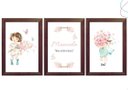 Ver imagem 3 de 3 Quadros Decorativos Infantil Menina Aquarela Flores:pinus