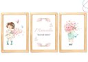 Ver imagem 1 de 3 Quadros Decorativos Infantil Menina Aquarela Flores:pinus