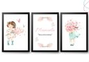 Ver imagem 2 de 3 Quadros Decorativos Infantil Menina Aquarela Flores:pinus