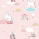 Ver imagem 1 de Papel de Parede Kids Unicornio