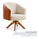 Ver imagem 6 de Kit 2 Poltronas Giratórias Linho Premium Base Madeira Maciça Juliana