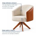 Ver imagem 4 de Kit 2 Poltronas Giratórias Linho Premium Base Madeira Maciça Juliana