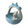 Cestinha Pascoa Ceramica C/coelho Azul 15.5x15x19cm - 2