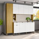 Ver imagem 2 de Armário de Cozinha Compacta 9 Portas e 1 Gaveta 200cm Milla Freijó/artico - Pallazio