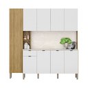 Ver imagem 1 de Armário de Cozinha Compacta 9 Portas e 1 Gaveta 200cm Milla Freijó/artico - Pallazio