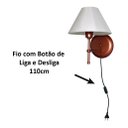 Ver imagem 2 de Arandela De Parede em Alumínio e Cúpula de Algodão Para Sala, Quarto Cabeceira De Cama - Cobre e Cúp