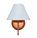 Ver imagem 3 de Arandela De Parede em Alumínio e Cúpula de Algodão Para Sala, Quarto Cabeceira De Cama - Cobre e Cúp