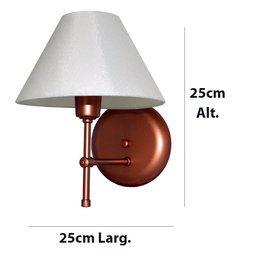 Arandela De Parede em Alumínio e Cúpula de Algodão Para Sala, Quarto Cabeceira De Cama - Cobre e Cúp - 5