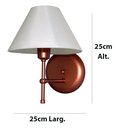 Ver imagem 5 de Arandela De Parede em Alumínio e Cúpula de Algodão Para Sala, Quarto Cabeceira De Cama - Cobre e Cúp