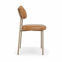 Ver imagem 5 de Kit 8 Cadeiras Sala de Jantar Lisa Pés Champanhe PU Caramelo m² - Monari Design