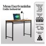 Escrivaninha para Estudos Mesa Escritório Home Office Estilo Industrial Moderna - Amadeirado - 9