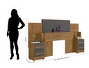 Ver imagem 2 de Cabeceira Irís Adaptável para Box de 1,40m/1,60m /1,90m e 2,00m com 2 Mesas de Cabeceira com 2 Gavet