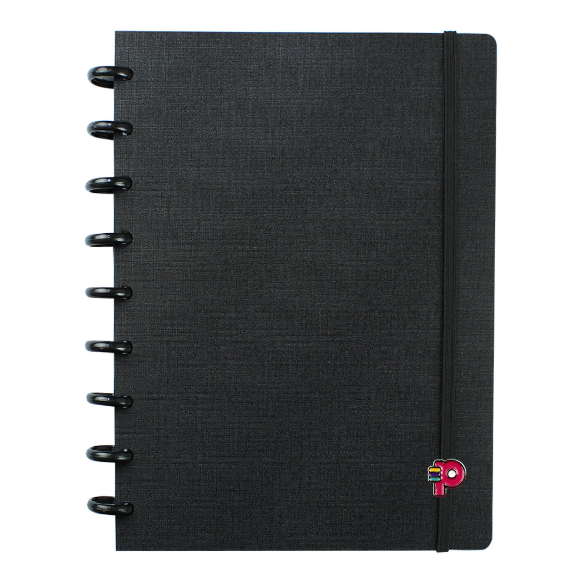 Caderno de Discos Inteligente Médio Elástico Preto All Black Pop Disc - 1