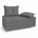 Ver imagem 1 de Puff Cama Dobravel 130cm Casal com Rodízios e Almofadas Cor: Suede Cinza Chumbo