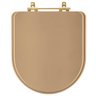 Assento Sanitário Carrara Bege Castor para Vaso Deca com Ferragem Dourada - 1