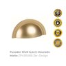 Puxador Shell Zp4318.955 6,4cm Dourado Matte Zen Design - 2