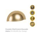 Ver imagem 2 de Puxador Shell Zp4318.955 6,4cm Dourado Matte Zen Design