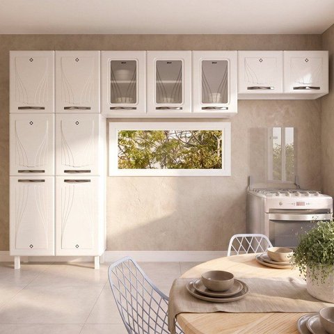 Cozinha Compacta Modulada 3 Peças 11 Portas Star New Branco