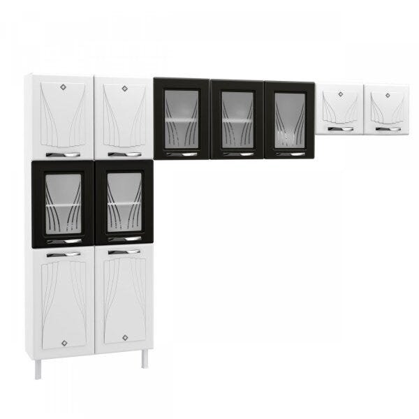 Cozinha Compacta 3 Peças 11 Portas com Vidro Star New Telasul - 2