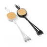 Cabo Carregador Usb com 3 Entradas Base de Bambu Preto - 4