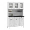 Ver imagem 4 de Armário para Cozinha 6 Portas 3 Gavetas com Tampo e Vidro Star New Branco