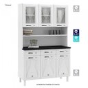 Ver imagem 5 de Armário para Cozinha 6 Portas 3 Gavetas com Tampo e Vidro Star New Branco
