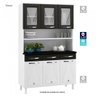 Armário para Cozinha 6 Portas 3 Gavetas com Tampo e Vidro Star New  - 5