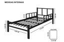 Ver imagem 2 de Cama Solteiro Int. de Tubolar/aço Alojamentos.:preto