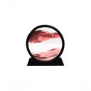 Ver imagem 1 de Enfeite de Vidro Quadro Redondo Decorativo Duna Ampulheta para Quarto Sala Escritório 18cm Vermelho
