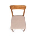 Ver imagem 7 de Conjunto 2 Cadeiras Madeira Maciça Estofada Olmo Bege/Mel/Mesclado