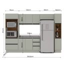 Ver imagem 3 de Armário de Cozinha Modulada Completa 5 Peças 316,8cm com Tampo 250049 Koya Politorno Móveis