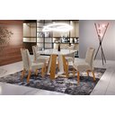 Ver imagem 1 de Conjunto Sala de Jantar Mesa Grécia 90x90cm Tampo Vidro/MDF com 4 Cadeiras Espresso Móveis