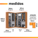 Ver imagem 3 de Quarto Modulado de Canto Madrid com 9 Portas Maxel