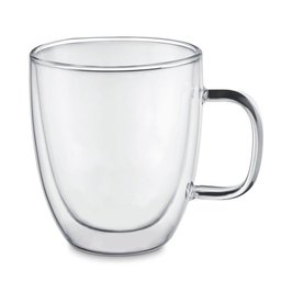 Caneca Café Vidro Duplo Borossolicato 350ml Não Queima a Mão - 1