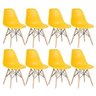 Kit 8 Cadeiras Charles Eames Eiffel Dsw - Base de Madeira Clara - Amarelo Multicolorido - 1