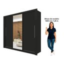 Ver imagem 5 de Guarda-Roupa Casal 3 Portas com 2 Gavetas com 1 Porta Espelho 100% MDF Roma