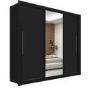 Ver imagem 2 de Guarda-Roupa Casal 3 Portas com 2 Gavetas com 1 Porta Espelho 100% MDF Roma