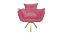 Ver imagem 2 de Kit 2 Poltronas Decorativa Opala Base Giratória Suede Rosa Mz Decor