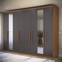 Ver imagem 5 de Guarda Roupa Casal Master New 8 Portas de Bater 4 Gavetas MDP com Espelho e Cômoda Marabá Santos