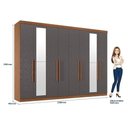 Ver imagem 6 de Guarda Roupa Casal Master New 8 Portas de Bater 4 Gavetas MDP com Espelho e Cômoda Marabá Santos