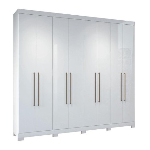 Guarda Roupa Casal 8 p Havana Santos Andirá Branco Branco