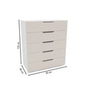 Ver imagem 3 de Cômoda Madri 5 Gavetas Creme/branco - Politorno