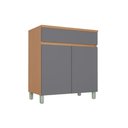 Ver imagem 1 de Balcão Cozinha Nesher Realeza C/ 2 Portas 1gav 80cm Carvalho/titânio