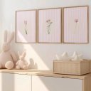 Ver imagem 1 de Kit 3 Quadros Decorativos Infantil Pétalas Mágicas Flores Quarto Bebê Menina NO1