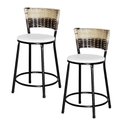 Ver imagem 1 de Jogo 2 Banqueta Baixa Ratan Hawai Preta Cappuccino Premium 