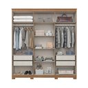 Ver imagem 5 de Guarda Roupa Casal Layla 6 Portas 4 Gavetas MDP Nature-Avelã Casa 812